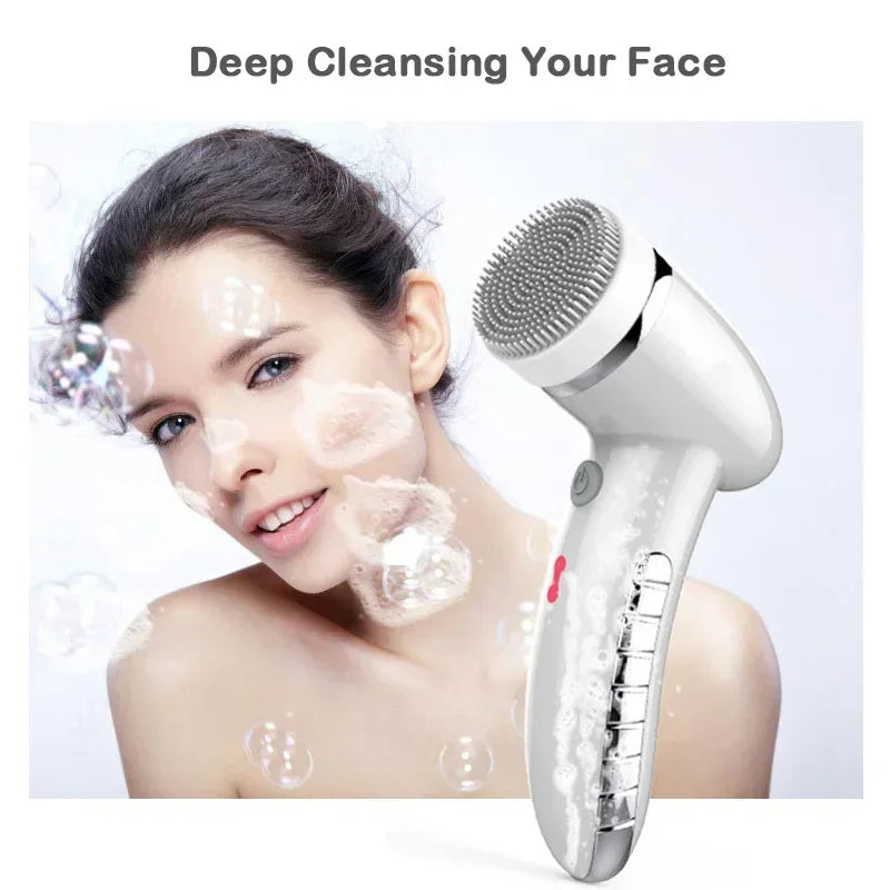 Electric Facial Spin Brush Cleansing Brush 4 In 1 Face Massager