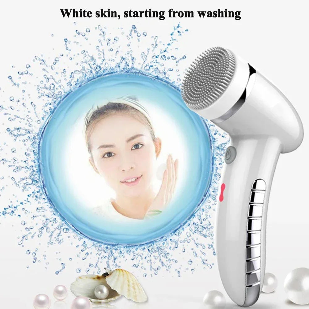 Electric Facial Spin Brush Cleansing Brush 4 In 1 Face Massager