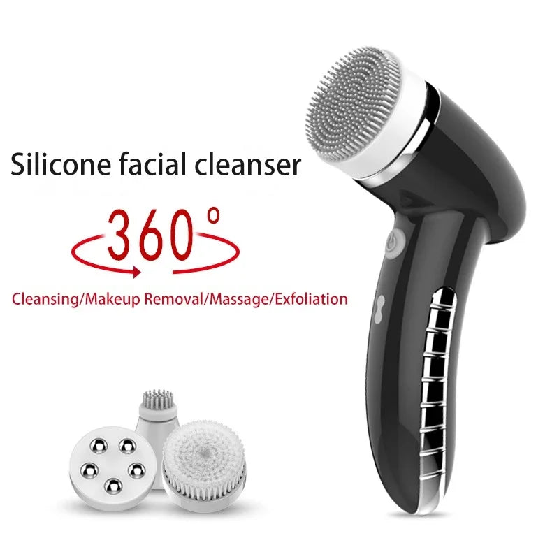 Electric Facial Spin Brush Cleansing Brush 4 In 1 Face Massager