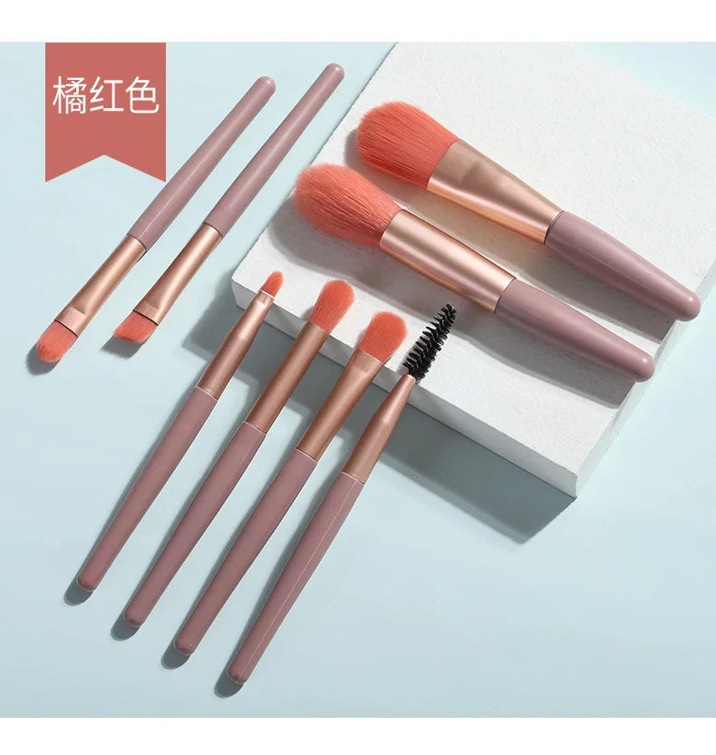 8 Makeup Brush Set Beginner Beauty Tool Student Short Handle Soft Brush