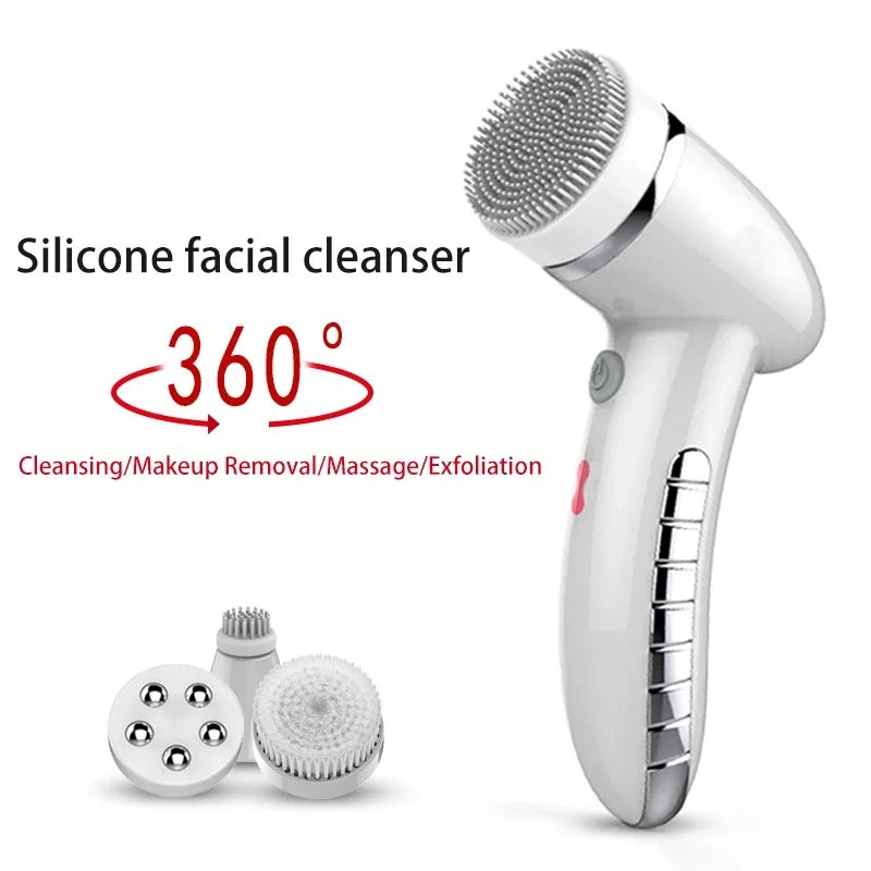 Electric Facial Spin Brush Cleansing Brush 4 In 1 Face Massager