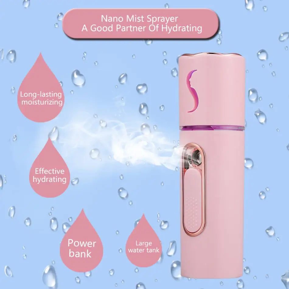 Humidification of cold spray face steamer