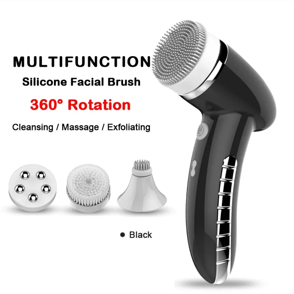 Electric Facial Spin Brush Cleansing Brush 4 In 1 Face Massager