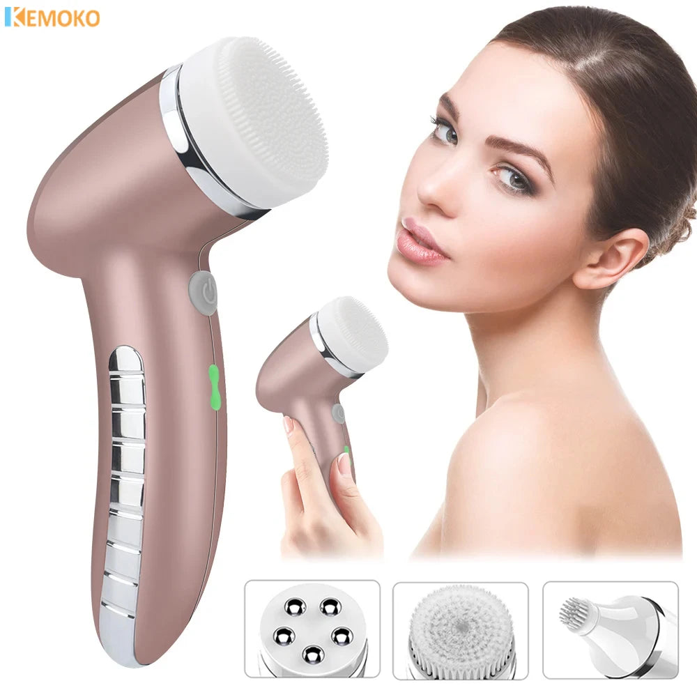 Electric Facial Spin Brush Cleansing Brush 4 In 1 Face Massager