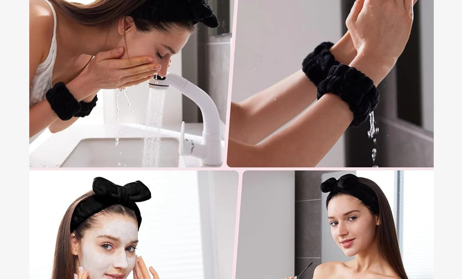 Spa Headband and Wristband Set for Women Set