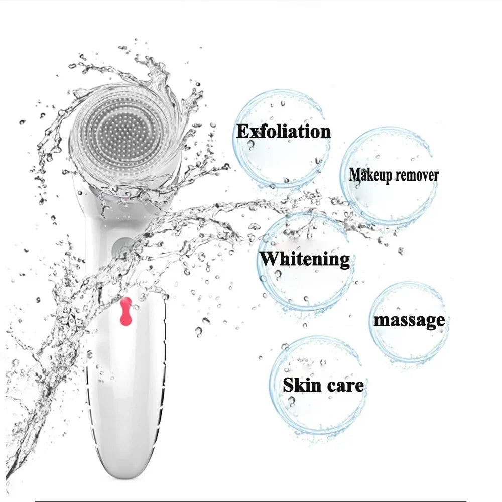 Electric Facial Spin Brush Cleansing Brush 4 In 1 Face Massager